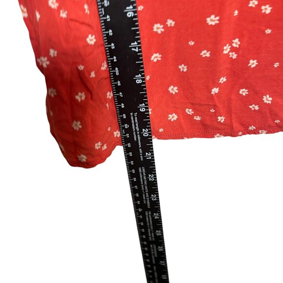 American Eagle Blouse Women's Small Floral Button Up Collared Short Sleeve Top - Picture 5 of 8